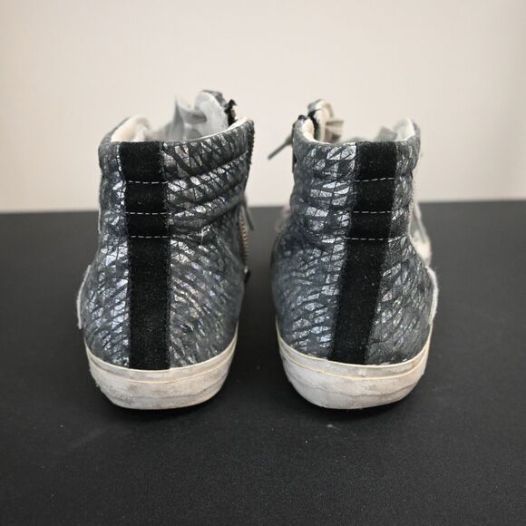 GOLDEN GOOSE Slide Purple Suede Metallic High-Top Sneakers Size 39 - Picture 3 of 12